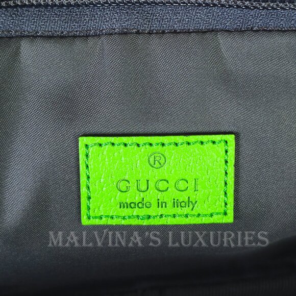 GUCCI BAG 752102 LOGO NYLON JACQUARD RUBBER TRIM G LOGO BELT HANDBAG $1,490 - Picture 15 of 15